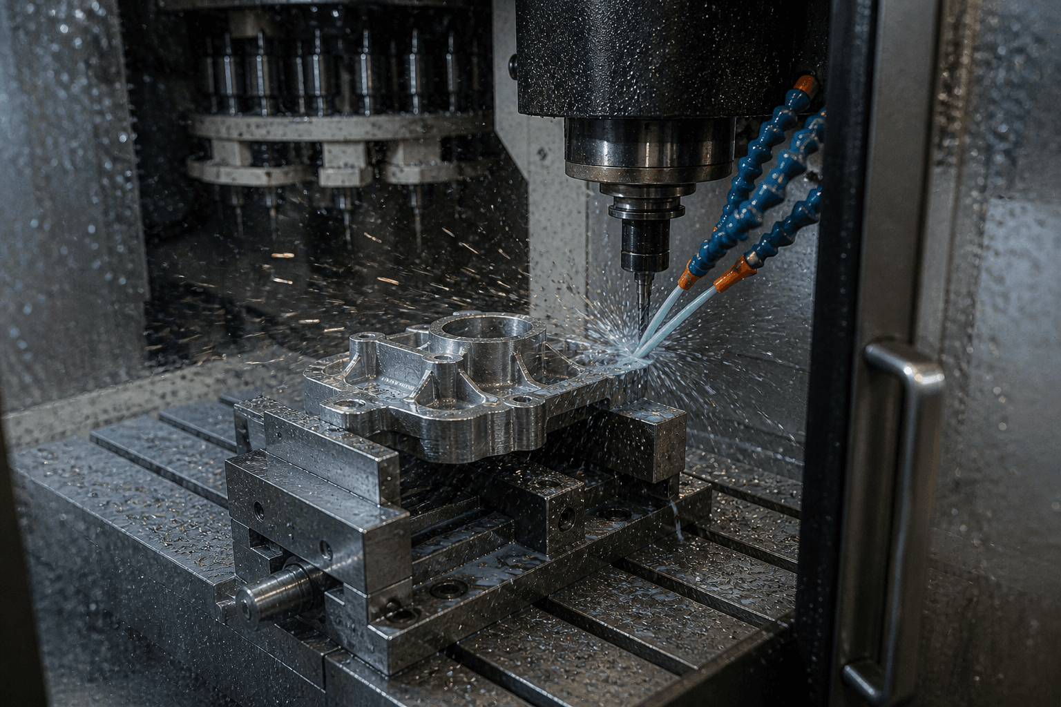 Usinagem CNC de precisão — etapa do processo de fabricação de ferramentais na MC Modelação, Araquari SC
